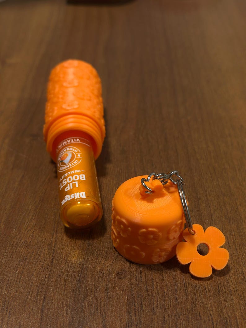 3D printed lip balm holder keychain